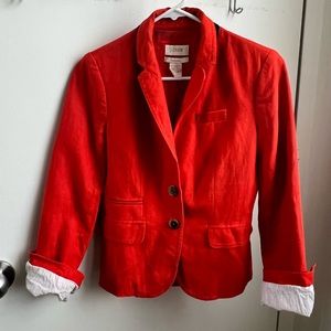 J. Crew Linen Schoolboy Suit Jacket Orange Size 0